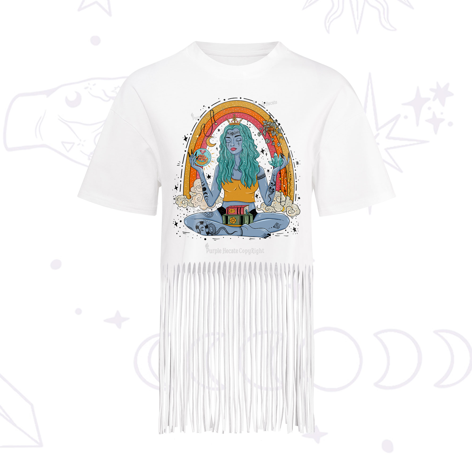 Purplehecate I'm The Queen Of All My Dreams Fringe Hem T-Shirt