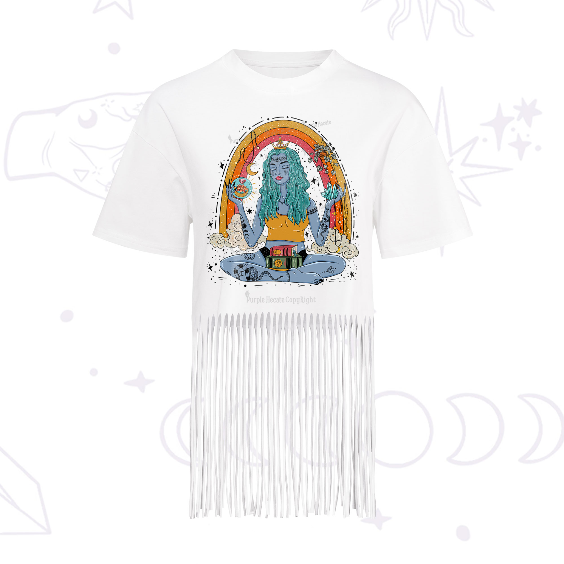 Purplehecate I'm The Queen Of All My Dreams Fringe Hem T-Shirt