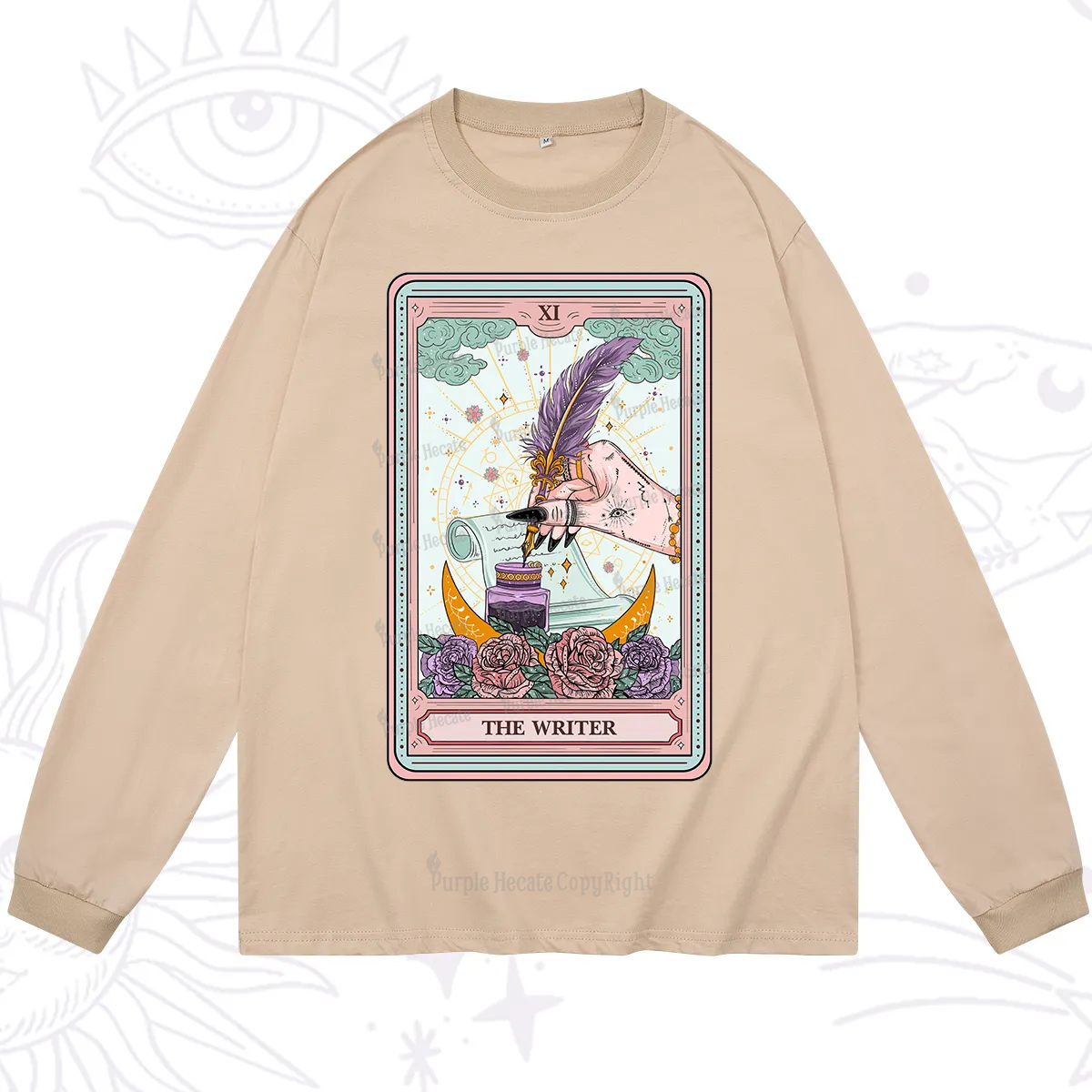 Purplehecate The Writer Tarot Long Sleeve T-Shirt