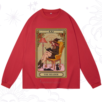 Purplehecate The Reader-Cat Mom Tarot Long Sleeve T-Shirt