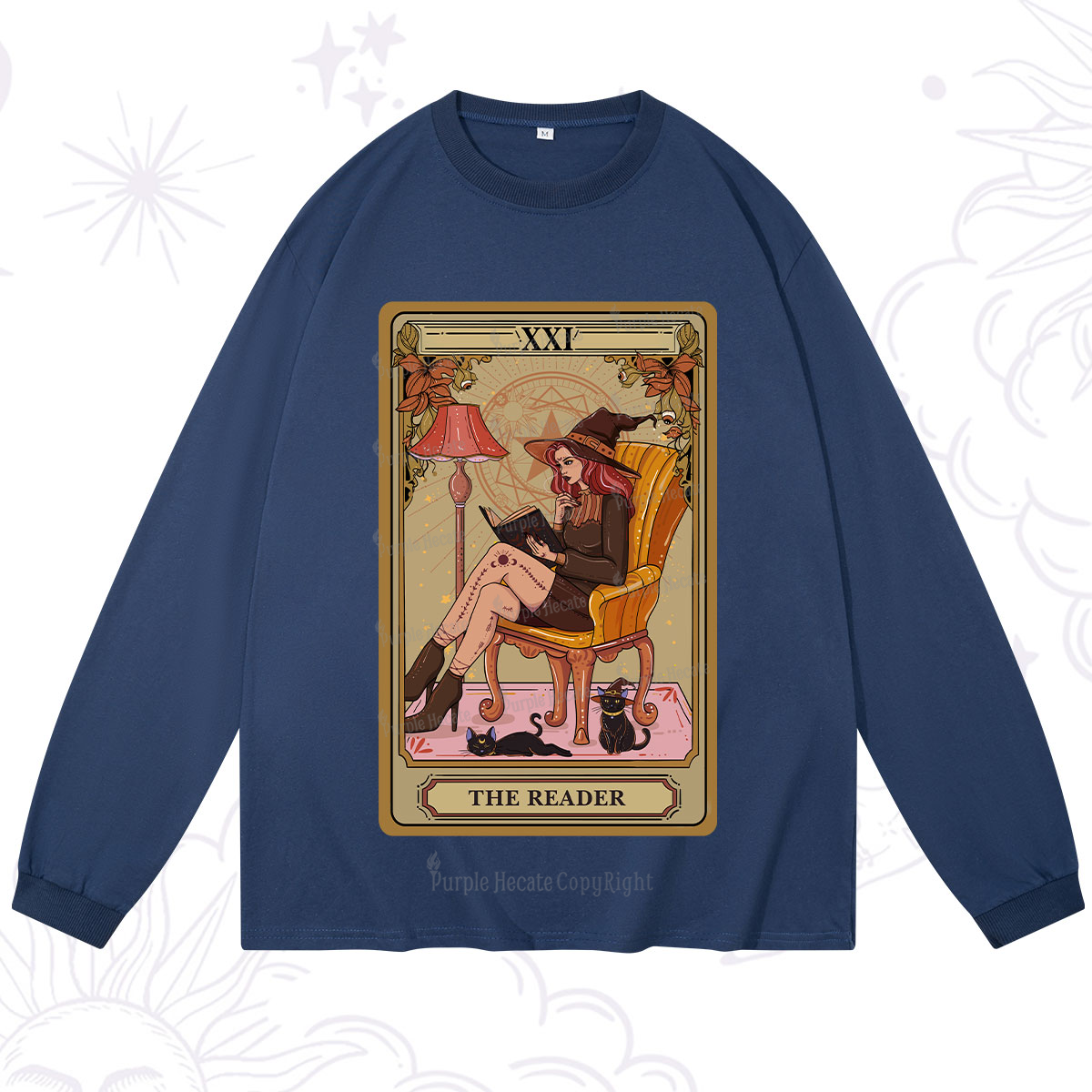 Purplehecate The Reader-Cat Mom Tarot Long Sleeve T-Shirt