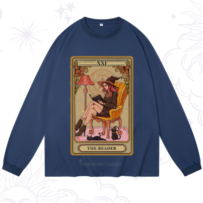 Purplehecate The Reader-Cat Mom Tarot Long Sleeve T-Shirt