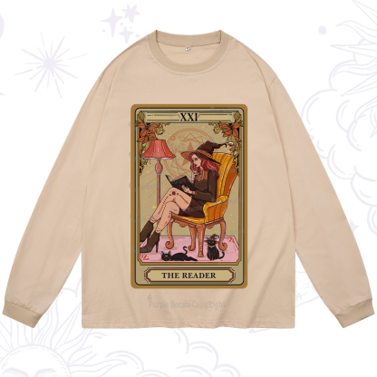 Purplehecate The Reader-Cat Mom Tarot Long Sleeve T-Shirt