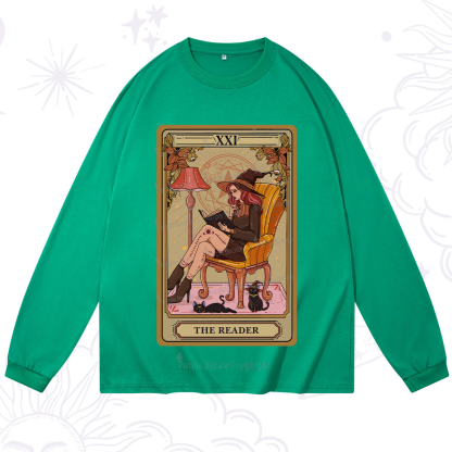 Purplehecate The Reader-Cat Mom Tarot Long Sleeve T-Shirt