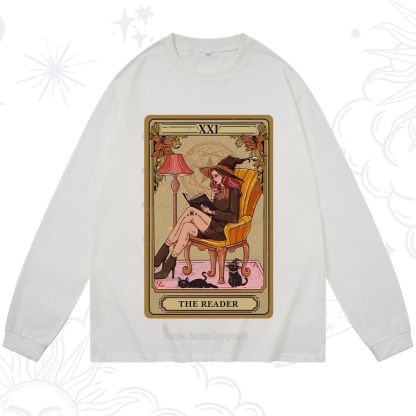 Purplehecate The Reader-Cat Mom Tarot Long Sleeve T-Shirt