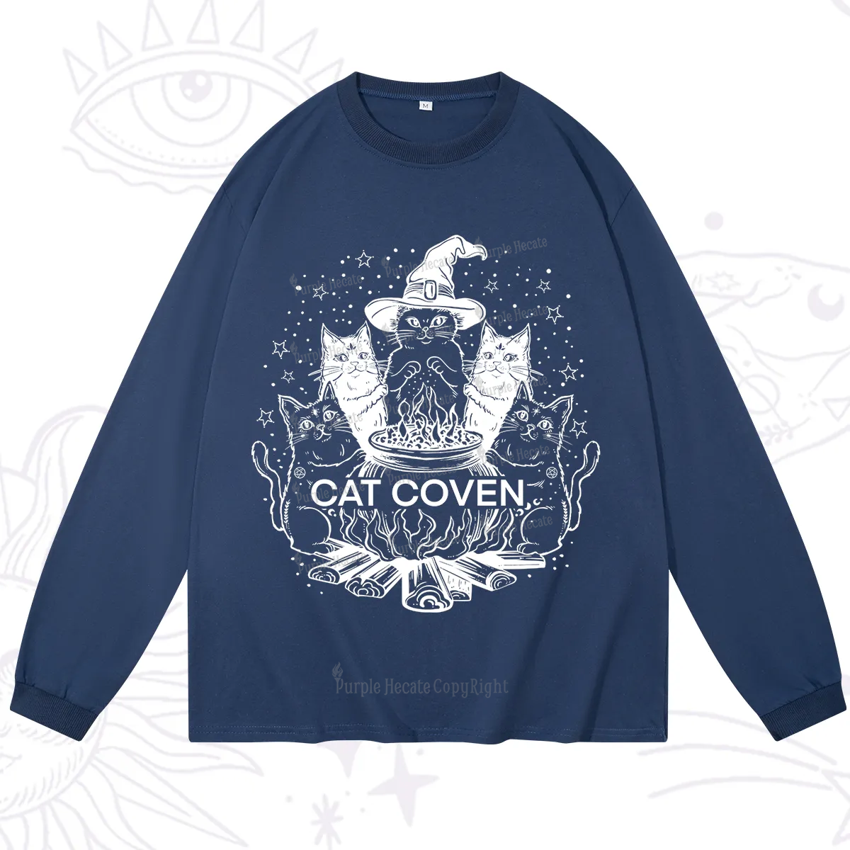 Purplehecate Witchy Cat Coven Long Sleeve T-Shirt