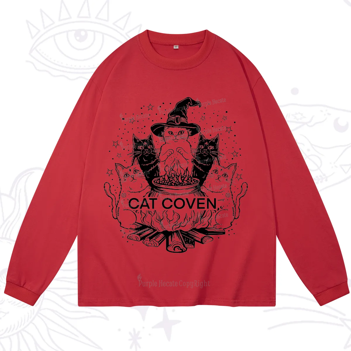 Purplehecate Witchy Cat Coven Long Sleeve T-Shirt