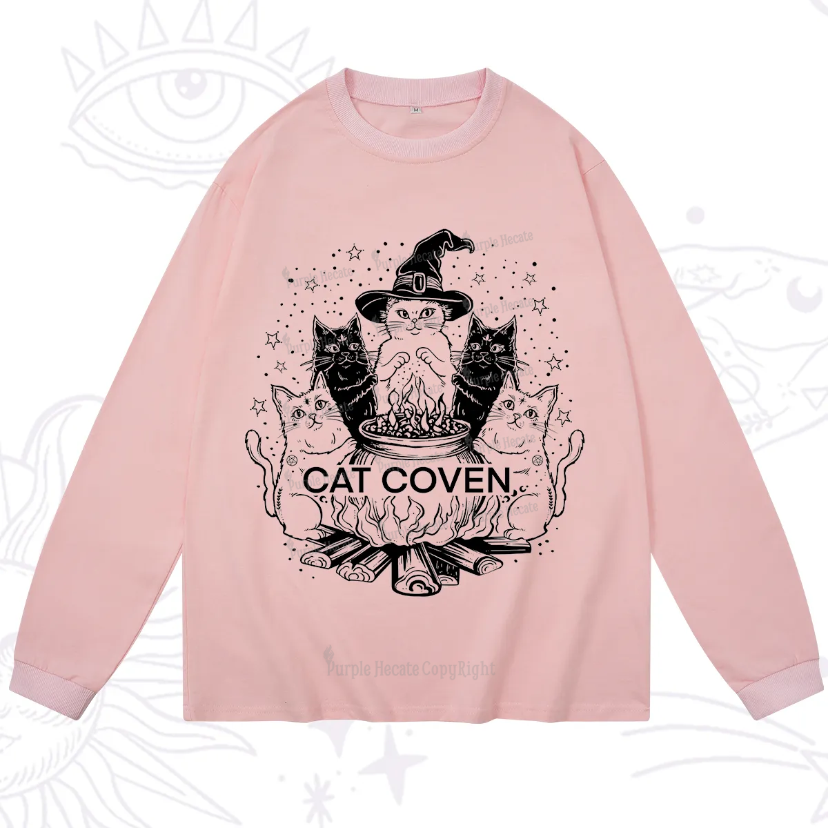 Purplehecate Witchy Cat Coven Long Sleeve T-Shirt