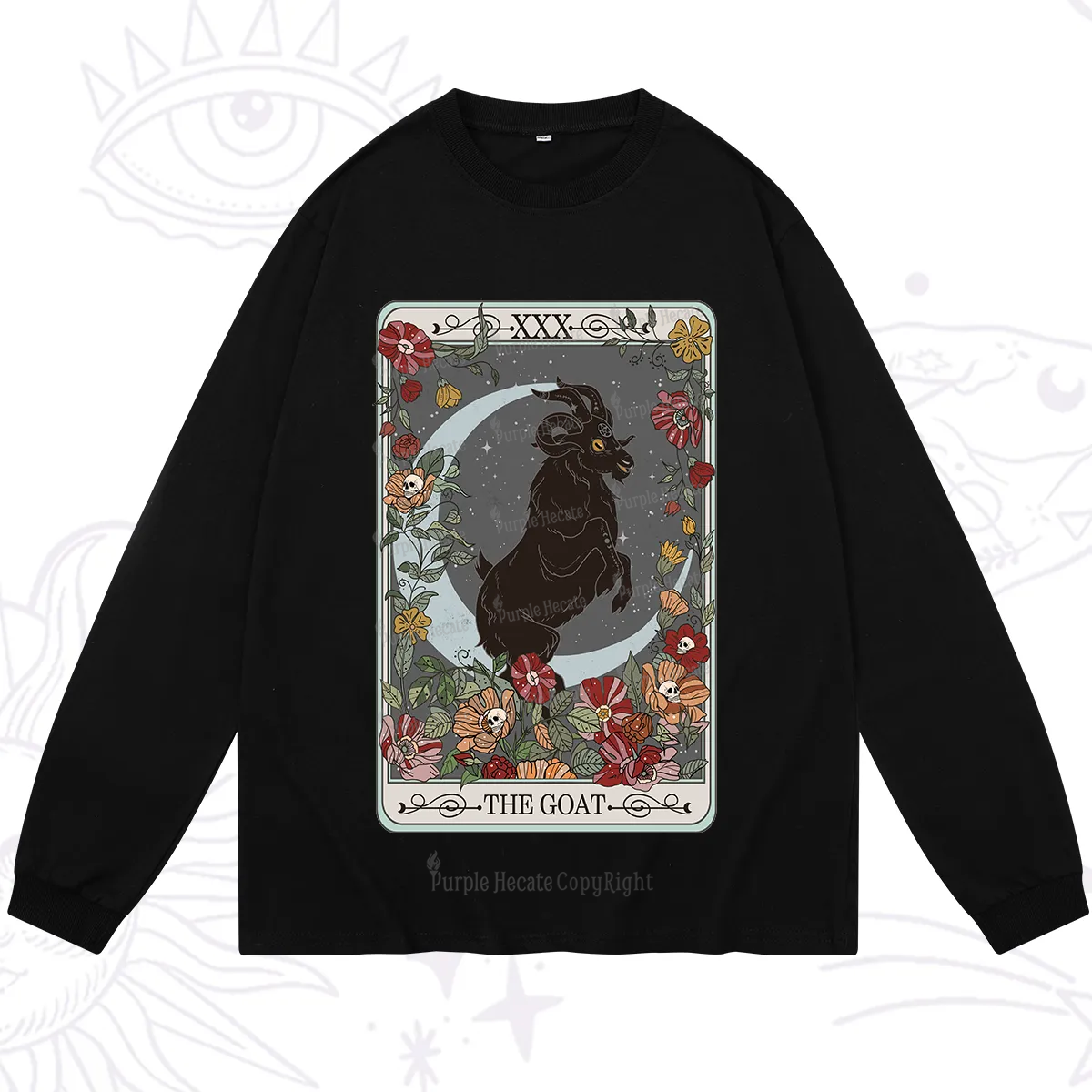 Purplehecate The Goat Tarot Card Long Sleeve T-Shirt