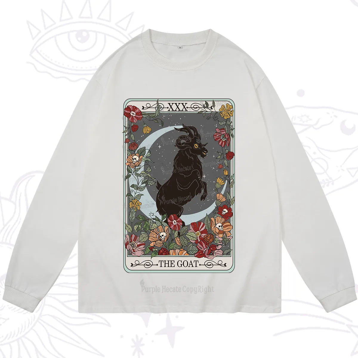 Purplehecate The Goat Tarot Card Long Sleeve T-Shirt