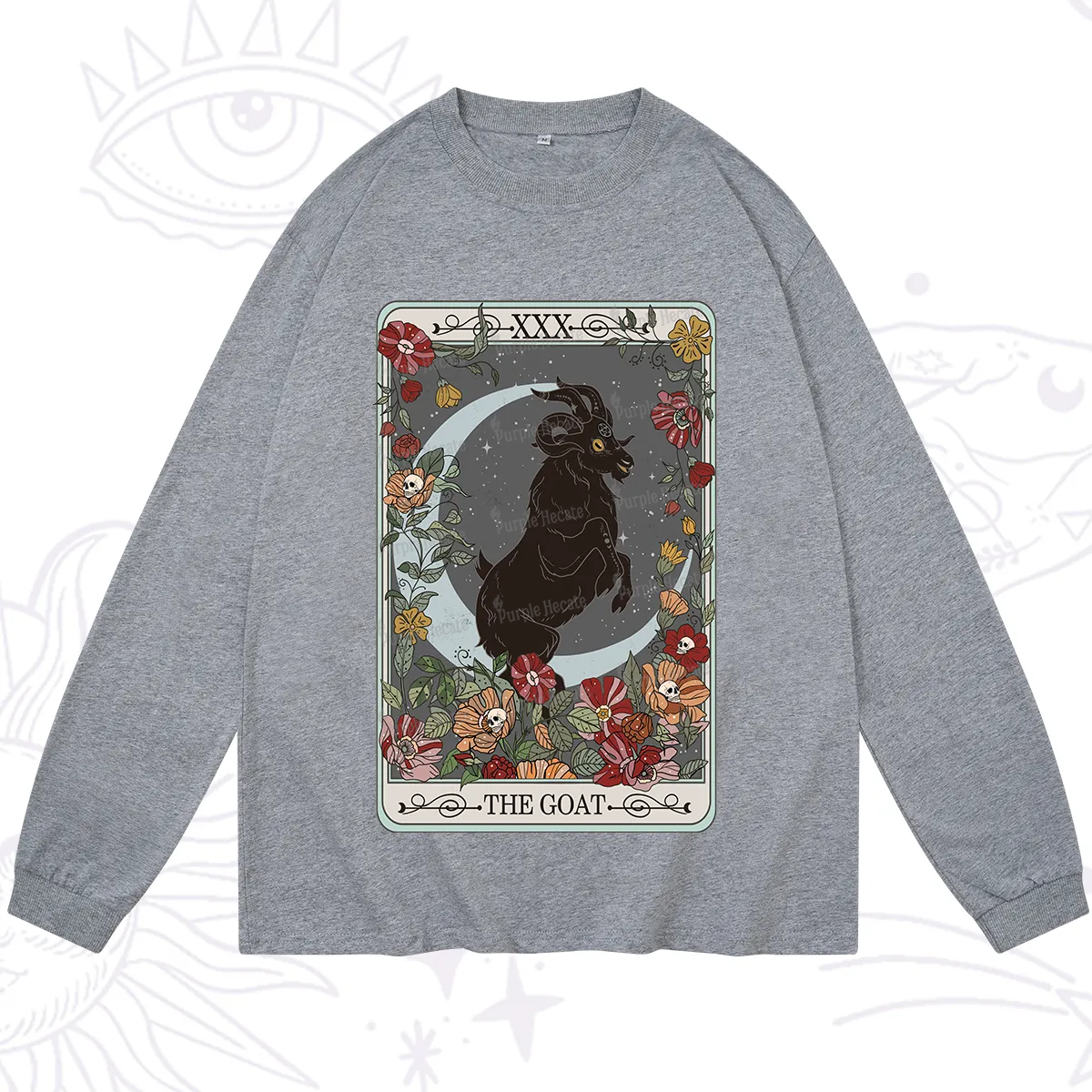 Purplehecate The Goat Tarot Card Long Sleeve T-Shirt