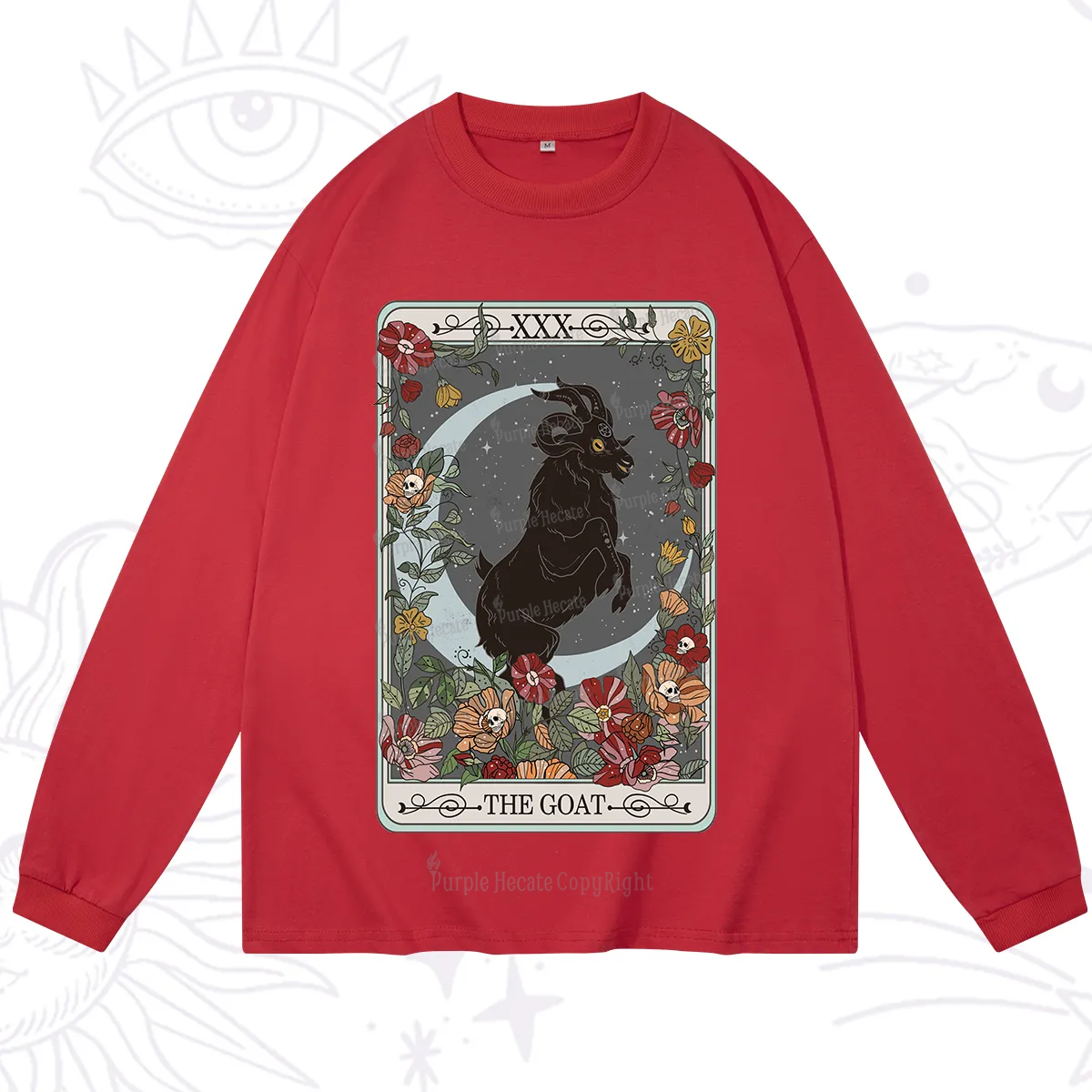 Purplehecate The Goat Tarot Card Long Sleeve T-Shirt