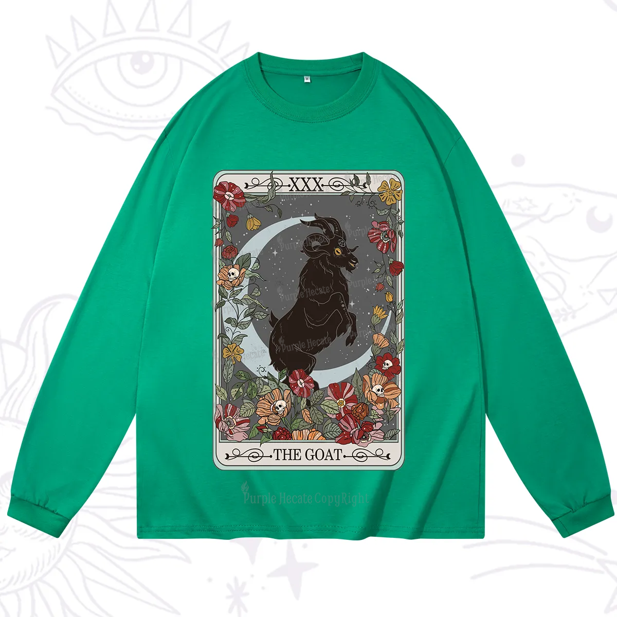 Purplehecate The Goat Tarot Card Long Sleeve T-Shirt
