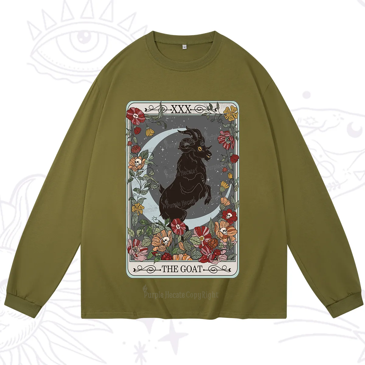 Purplehecate The Goat Tarot Card Long Sleeve T-Shirt
