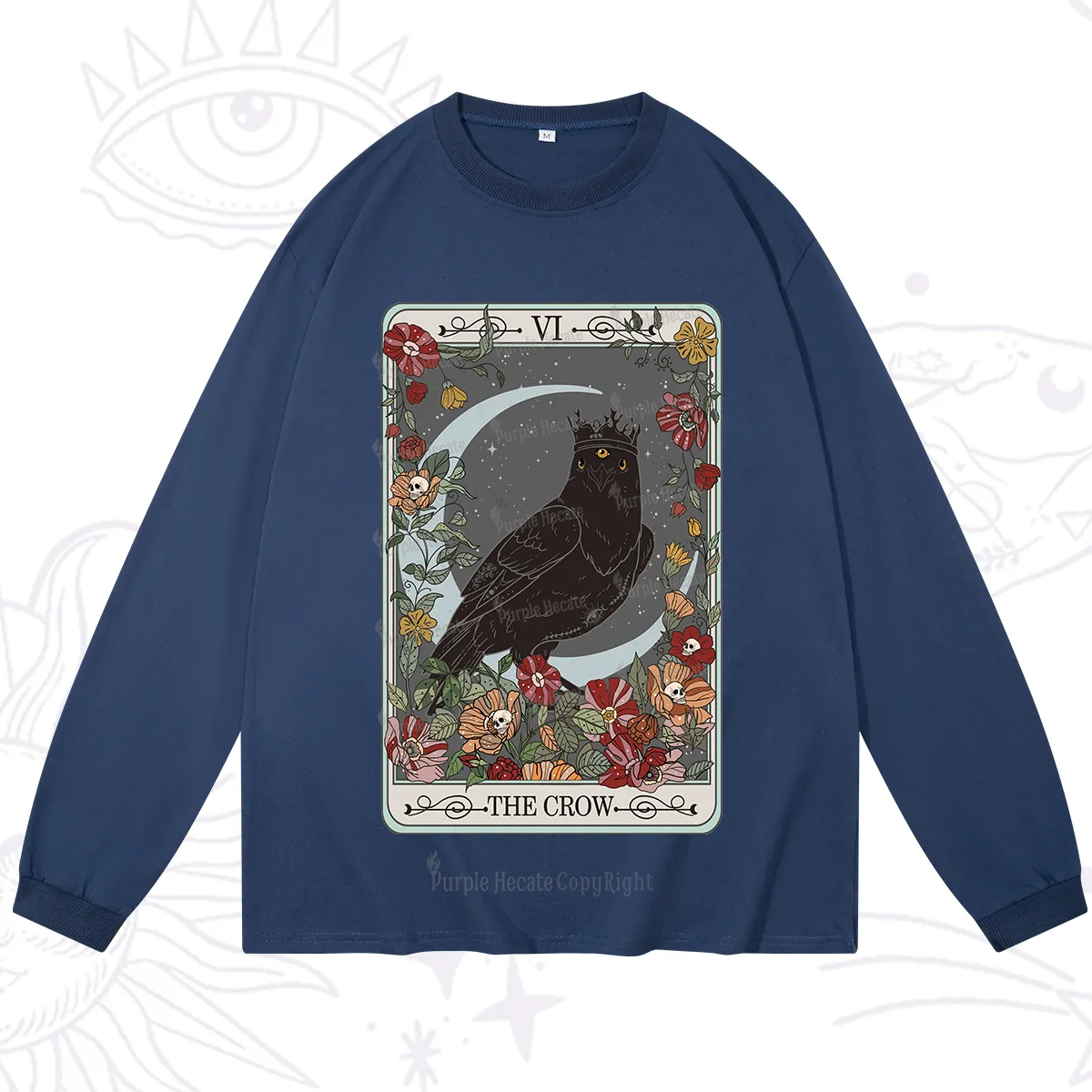 Purplehecate The Crow Tarot Card Long Sleeve T-Shirt