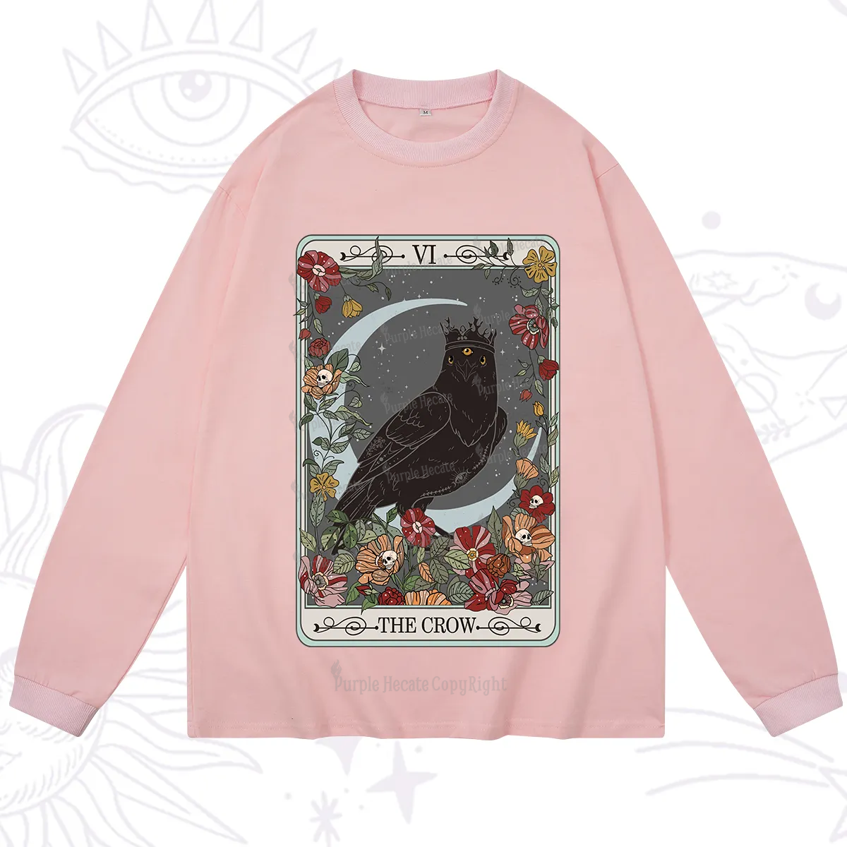 Purplehecate The Crow Tarot Card Long Sleeve T-Shirt
