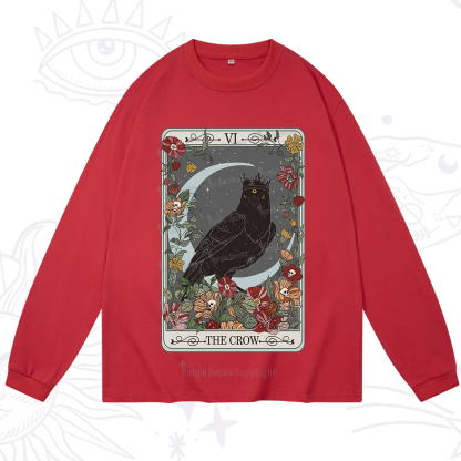 Purplehecate The Crow Tarot Card Long Sleeve T-Shirt