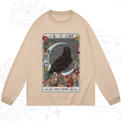 Purplehecate The Crow Tarot Card Long Sleeve T-Shirt