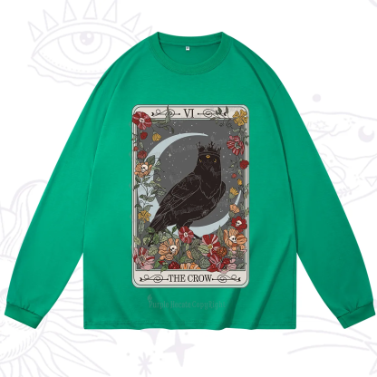 Purplehecate The Crow Tarot Card Long Sleeve T-Shirt