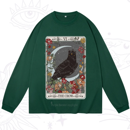 Purplehecate The Crow Tarot Card Long Sleeve T-Shirt