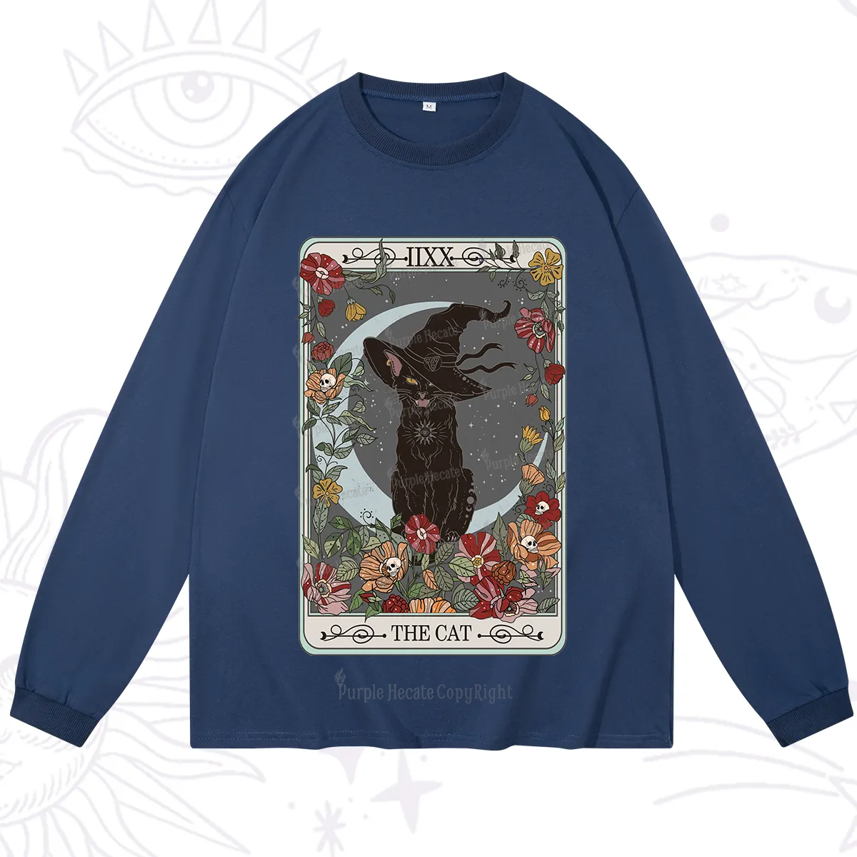 Purplehecate The Cat Tarot Card Long Sleeve T-Shirt
