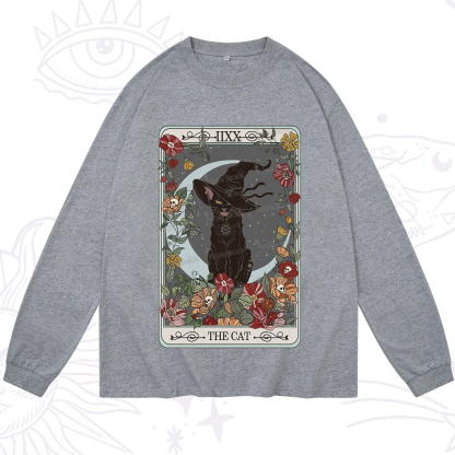 Purplehecate The Cat Tarot Card Long Sleeve T-Shirt