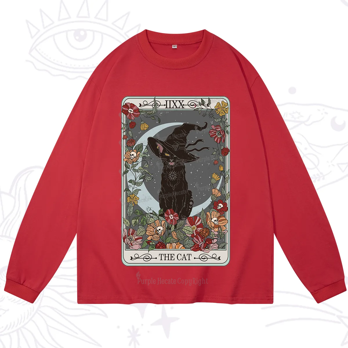 Purplehecate The Cat Tarot Card Long Sleeve T-Shirt
