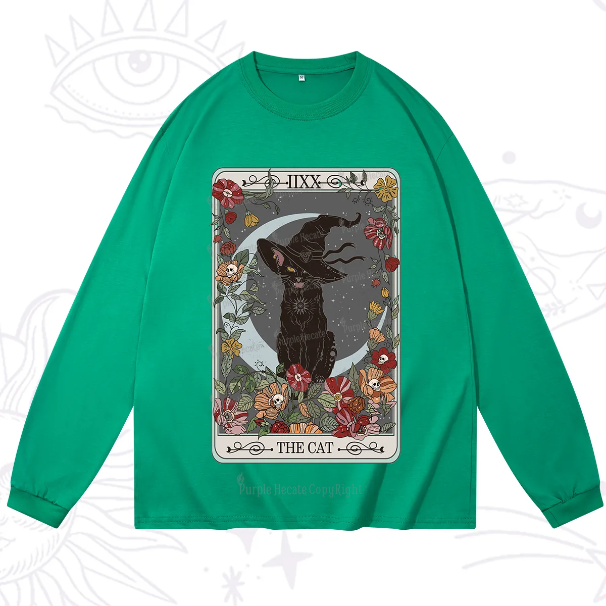 Purplehecate The Cat Tarot Card Long Sleeve T-Shirt