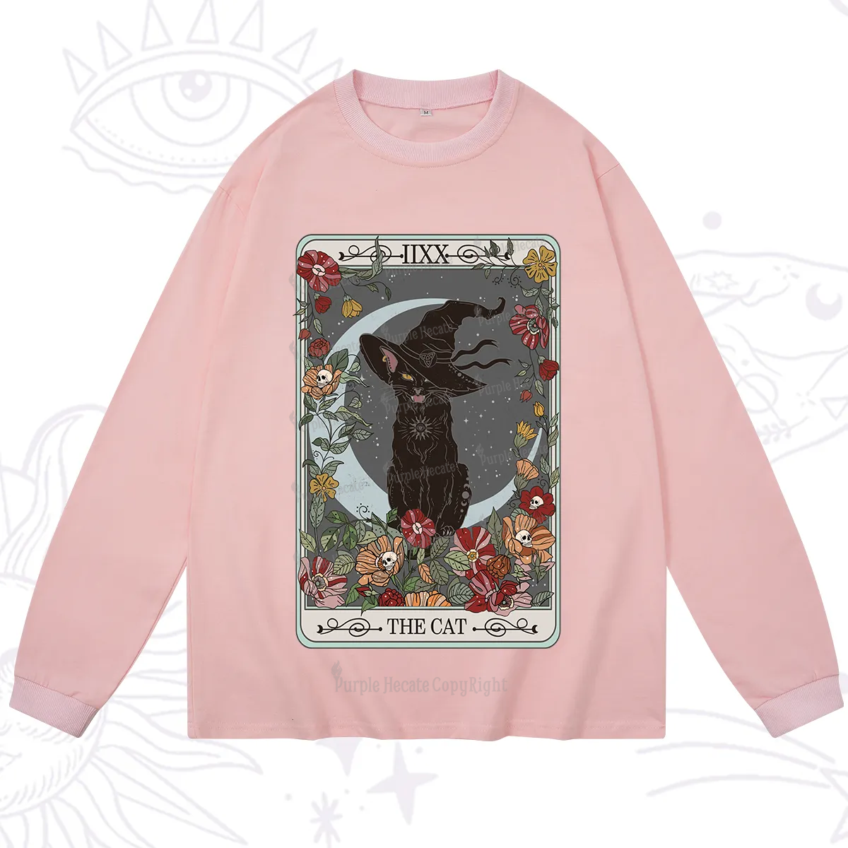 Purplehecate The Cat Tarot Card Long Sleeve T-Shirt