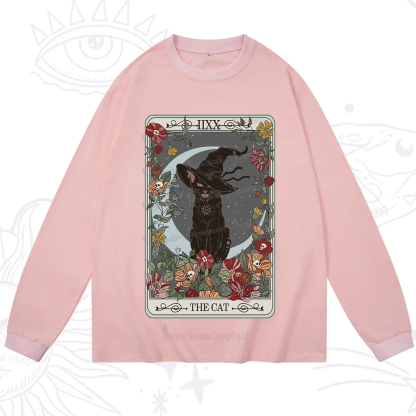 Purplehecate The Cat Tarot Card Long Sleeve T-Shirt