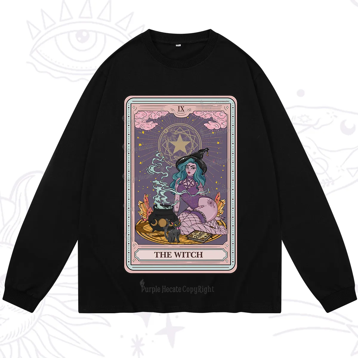 Purplehecate The Alchemy Witch Tarot Card Long Sleeve T-Shirt