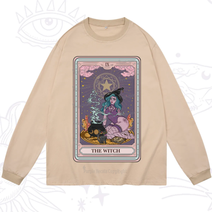 Purplehecate The Alchemy Witch Tarot Card Long Sleeve T-Shirt