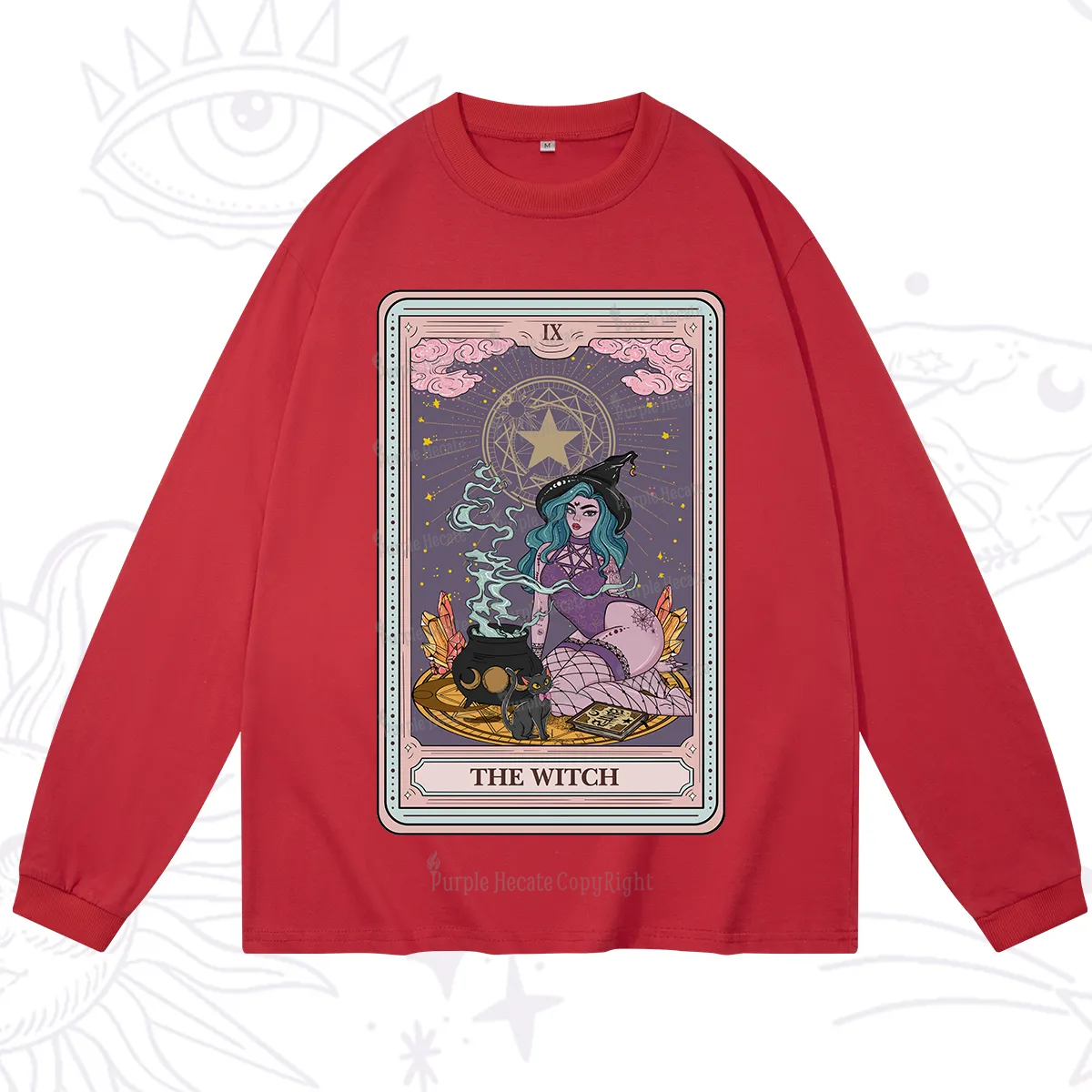 Purplehecate The Alchemy Witch Tarot Card Long Sleeve T-Shirt
