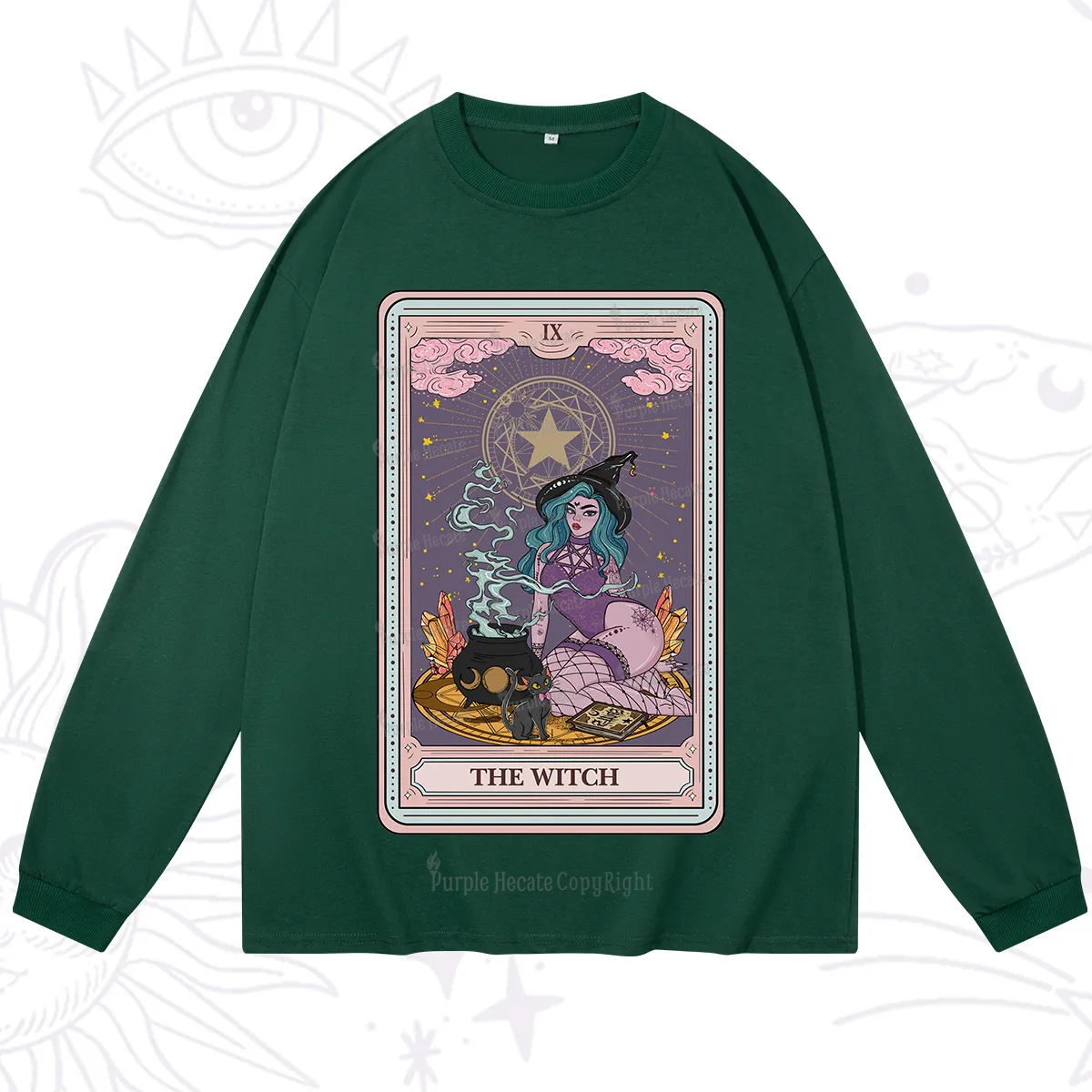 Purplehecate The Alchemy Witch Tarot Card Long Sleeve T-Shirt