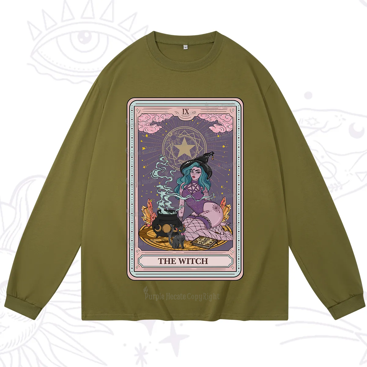 Purplehecate The Alchemy Witch Tarot Card Long Sleeve T-Shirt