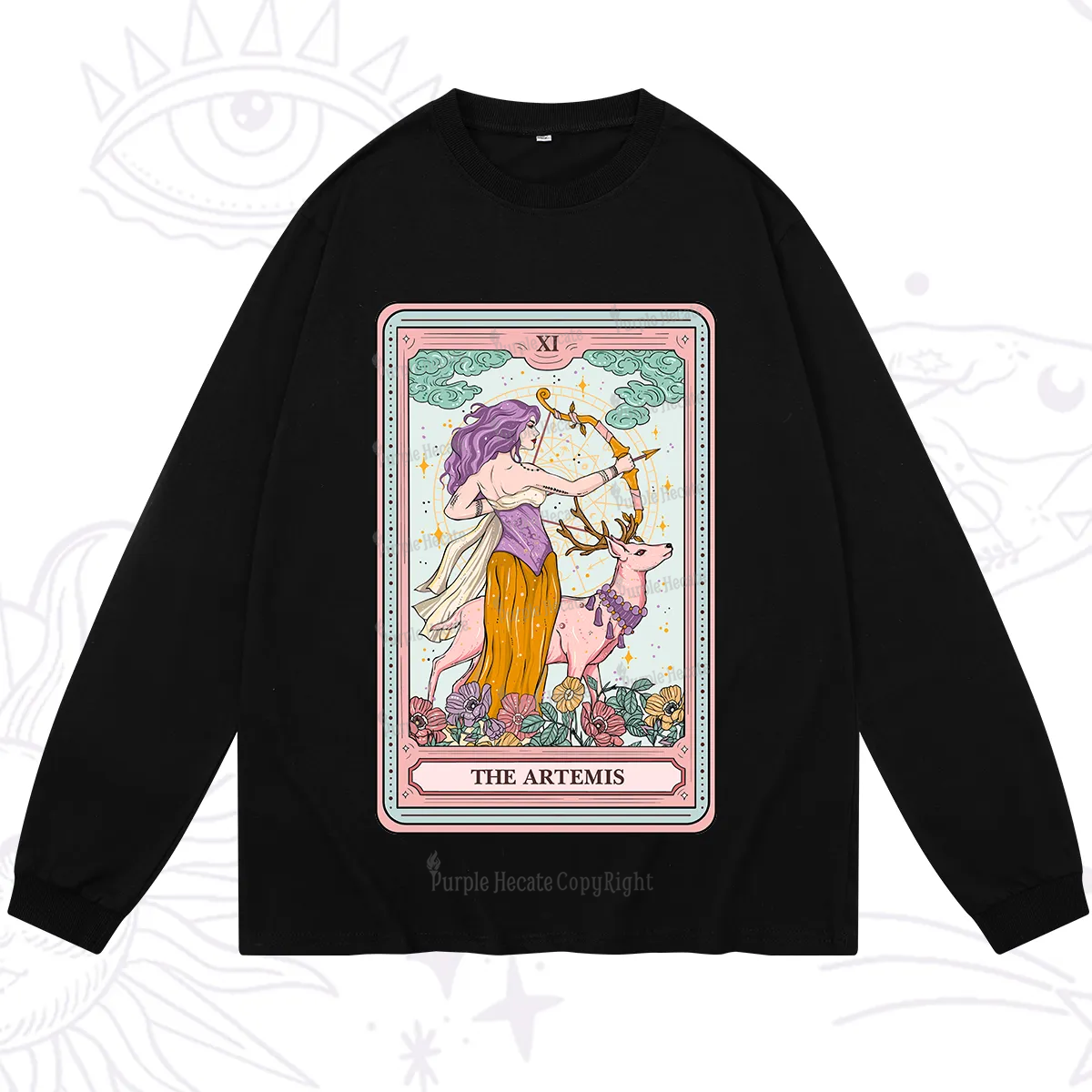 Purplehecate The Artemis Tarot Card Long Sleeve T-Shirt