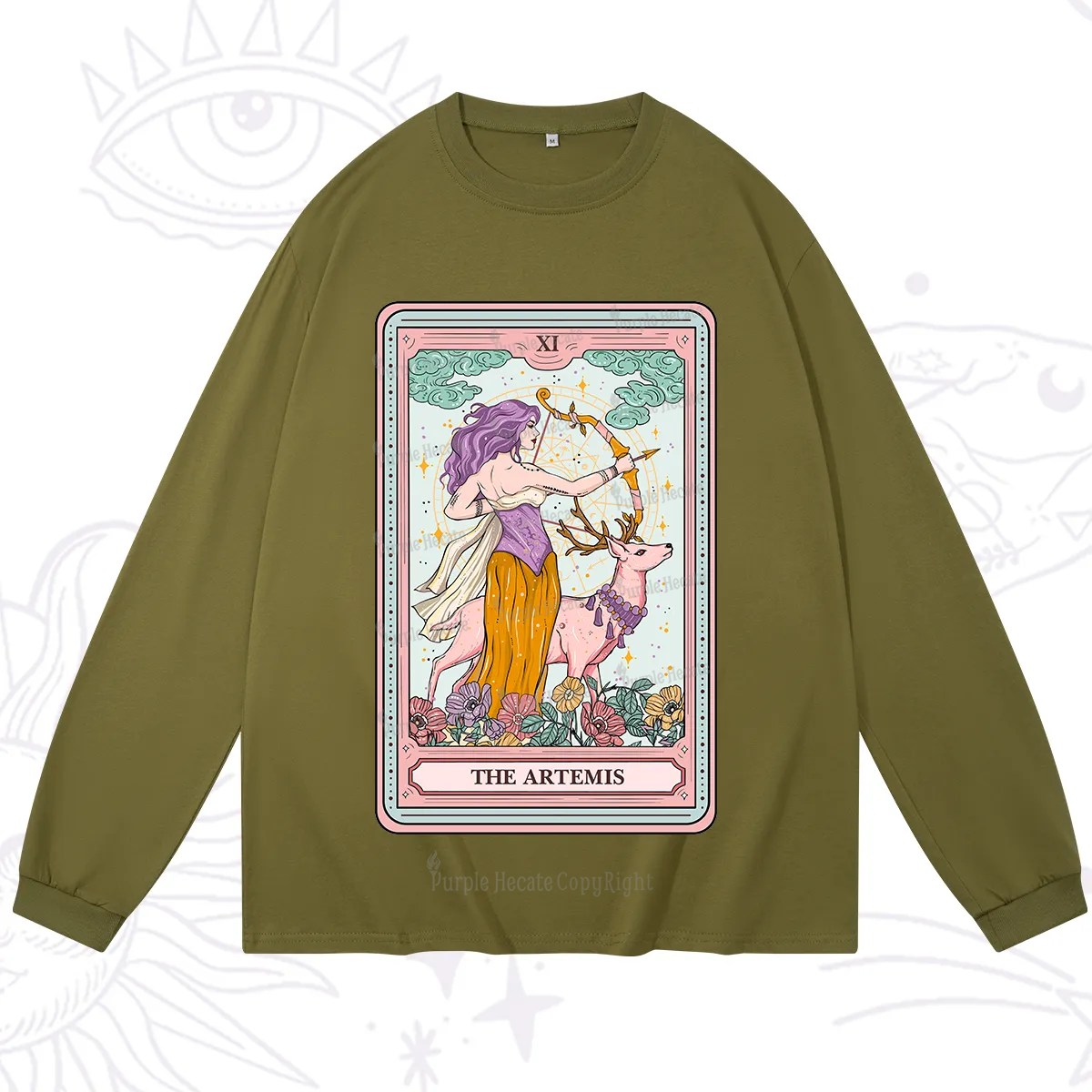 Purplehecate The Artemis Tarot Card Long Sleeve T-Shirt