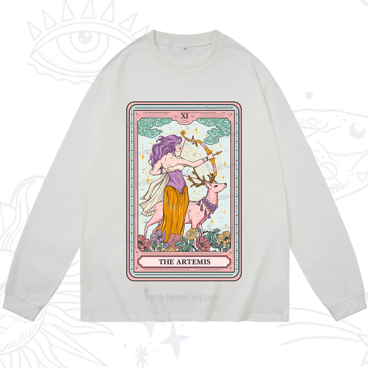 Purplehecate The Artemis Tarot Card Long Sleeve T-Shirt