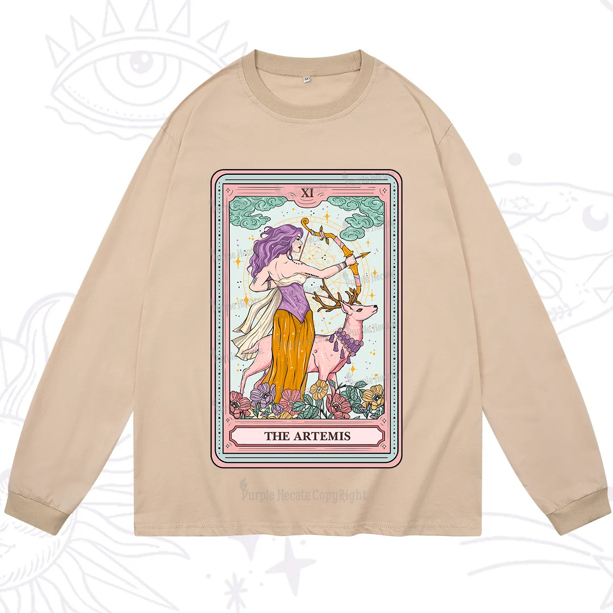 Purplehecate The Artemis Tarot Card Long Sleeve T-Shirt