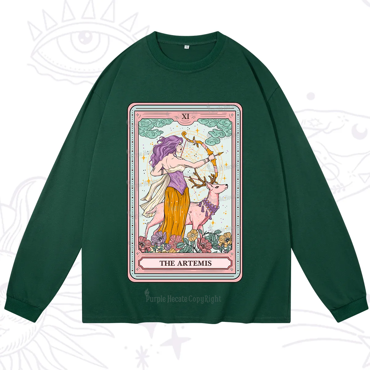 Purplehecate The Artemis Tarot Card Long Sleeve T-Shirt