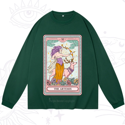 Purplehecate The Artemis Tarot Card Long Sleeve T-Shirt