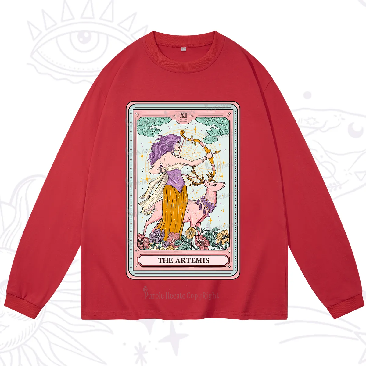 Purplehecate The Artemis Tarot Card Long Sleeve T-Shirt