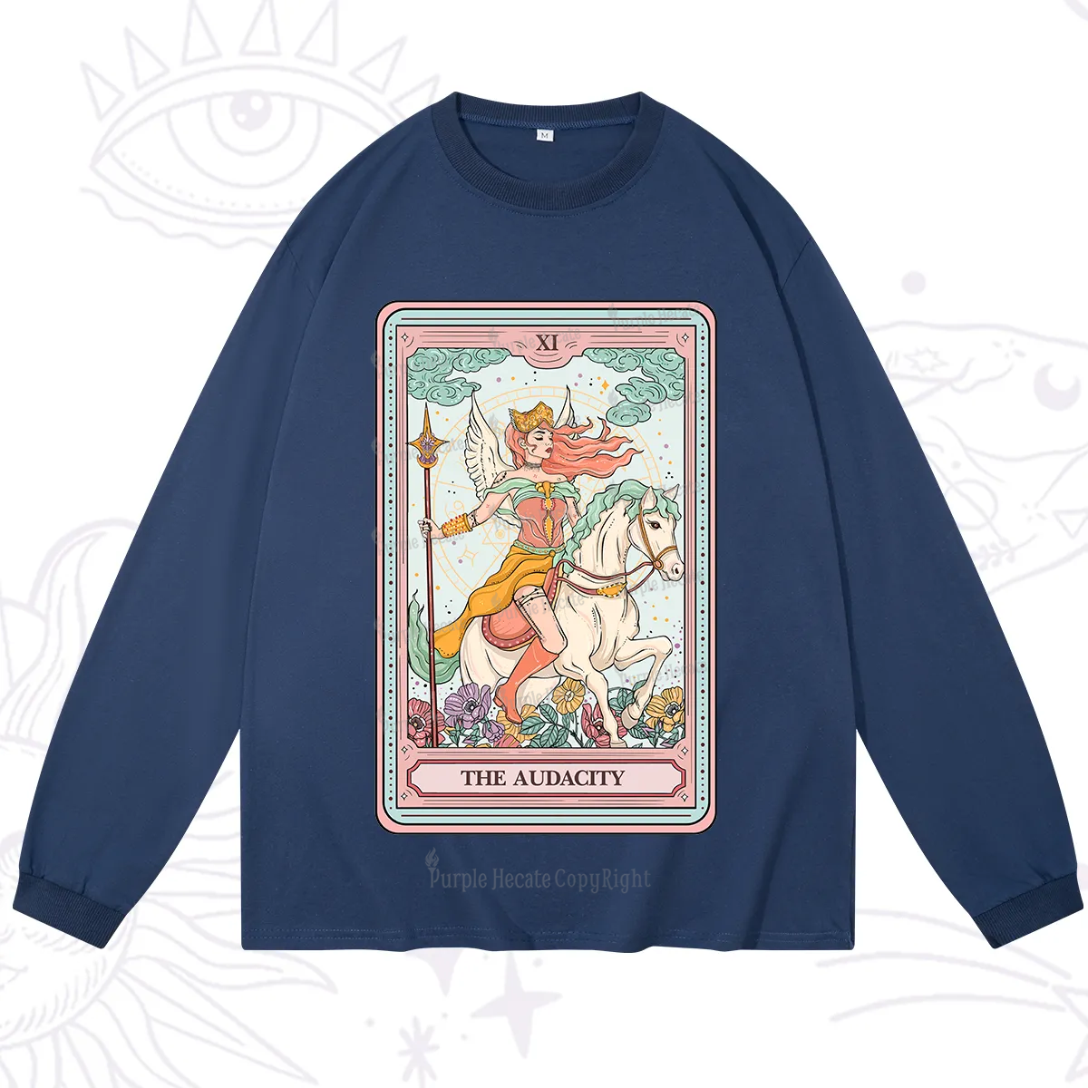 Purplehecate The Audacity Winged Goddess Tarot Card Long Sleeve T-Shirt