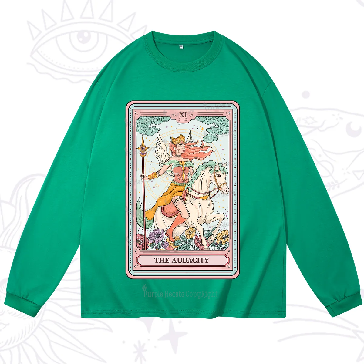 Purplehecate The Audacity Winged Goddess Tarot Card Long Sleeve T-Shirt