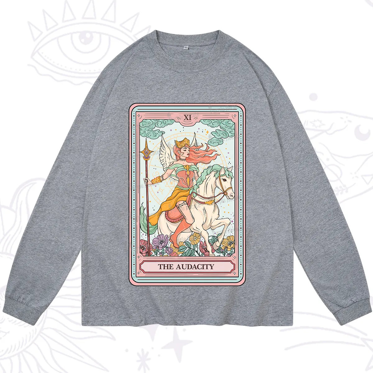 Purplehecate The Audacity Winged Goddess Tarot Card Long Sleeve T-Shirt