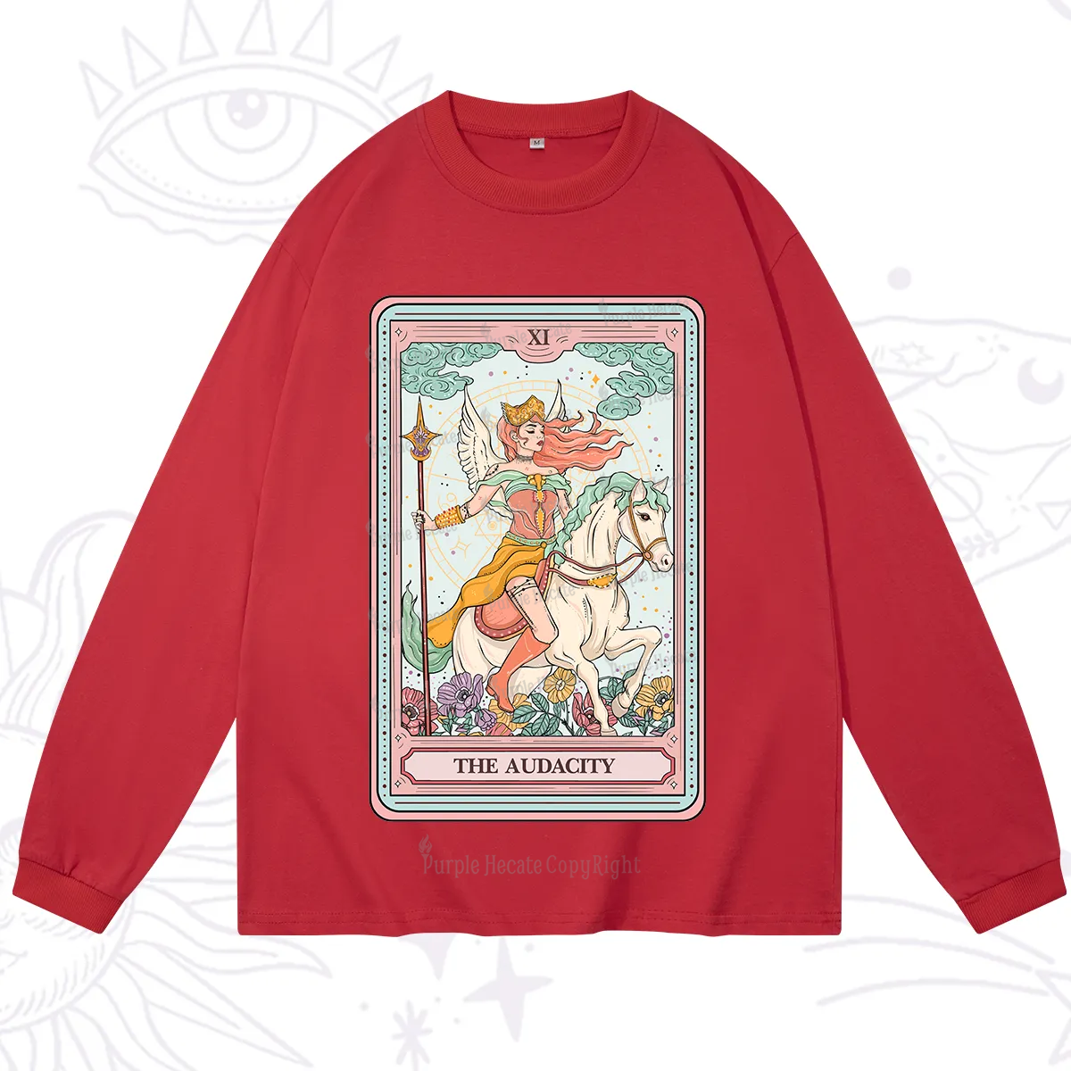 Purplehecate The Audacity Winged Goddess Tarot Card Long Sleeve T-Shirt
