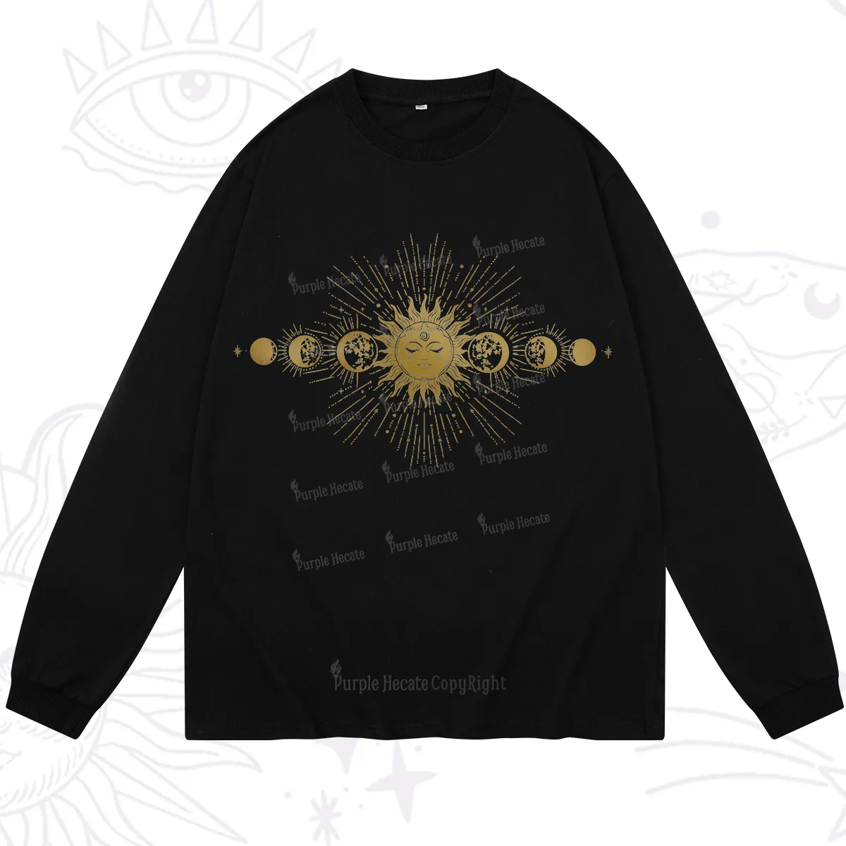 Purplehecate Mystical Moon And Sun Long Sleeve T-Shirt