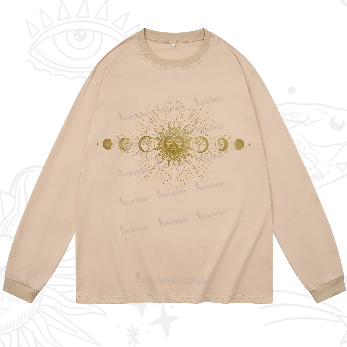 Purplehecate Mystical Moon And Sun Long Sleeve T-Shirt