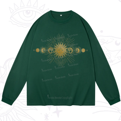Purplehecate Mystical Moon And Sun Long Sleeve T-Shirt