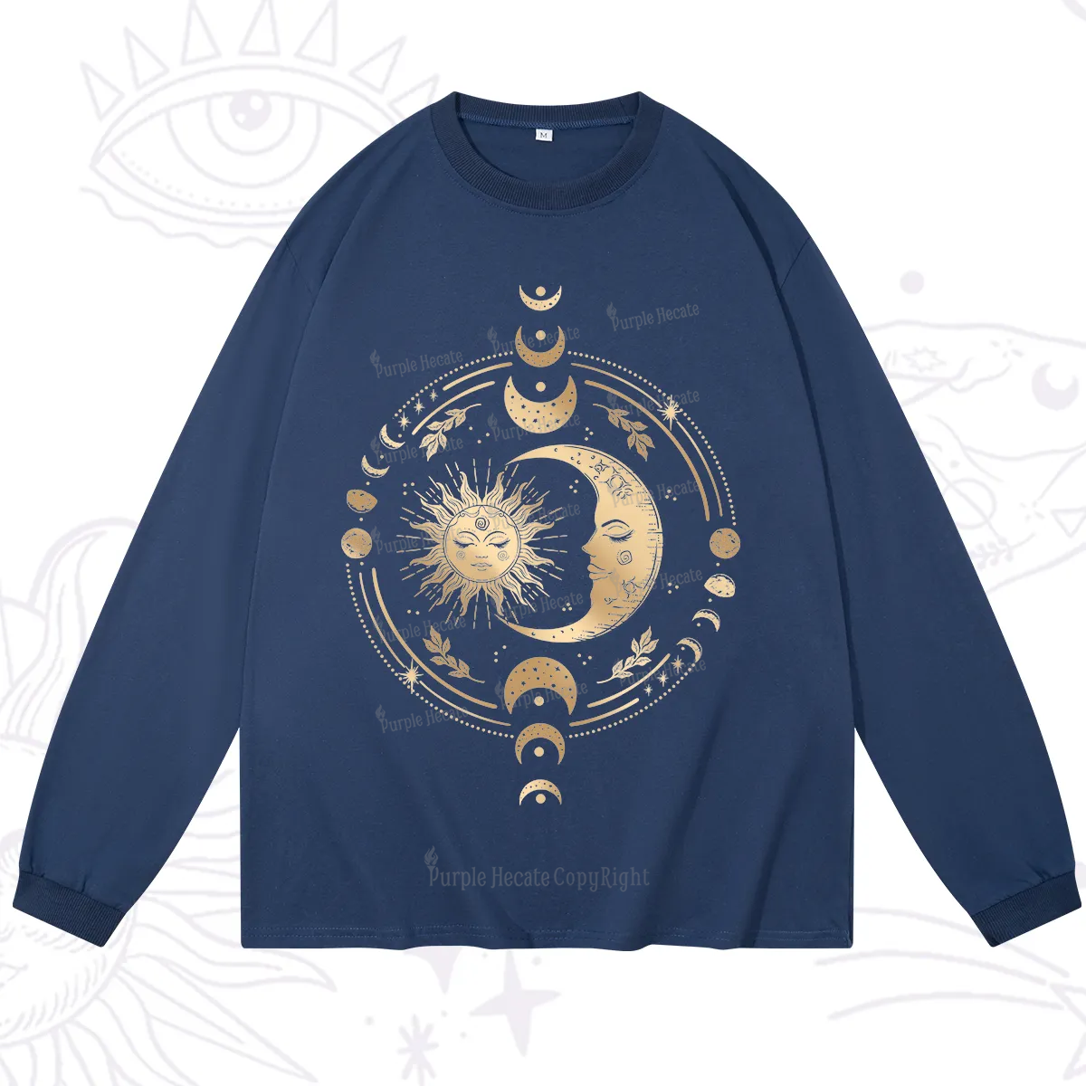 Purplehecate Celestial Sun and Moon Long Sleeve T-Shirt